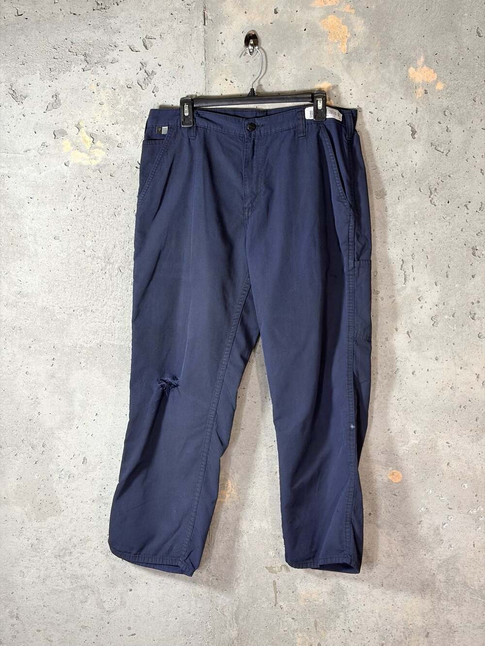 Carhartt FR Flame Resistant Straight Leg Work Pants Navy Blue 34x30 :28